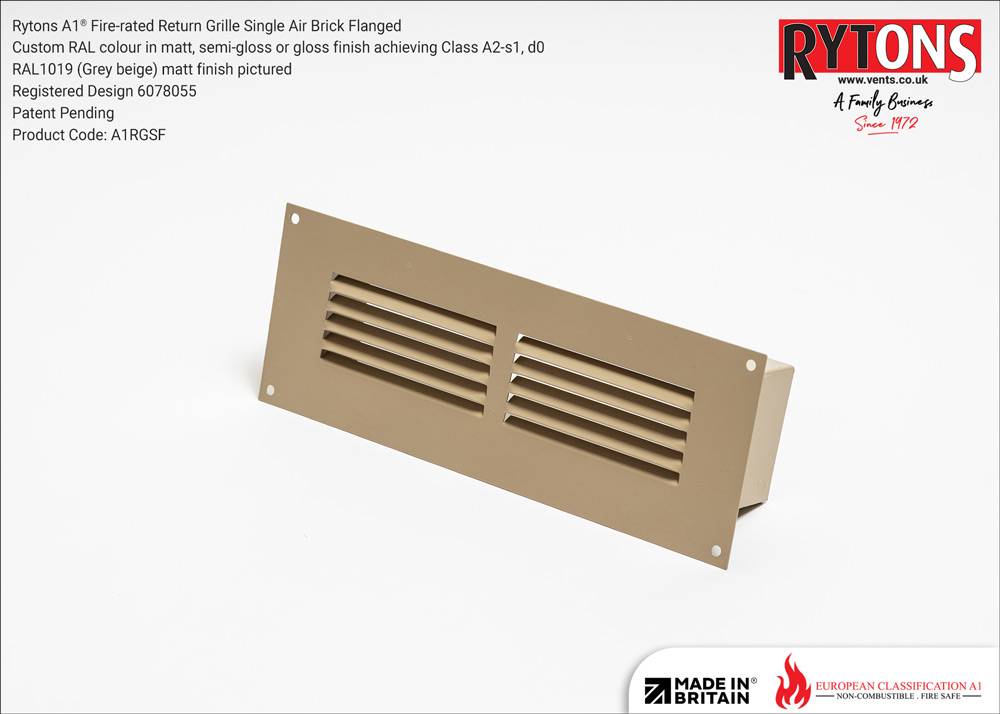 Rytons A1® Fire-rated Metal Single Air Bricks
