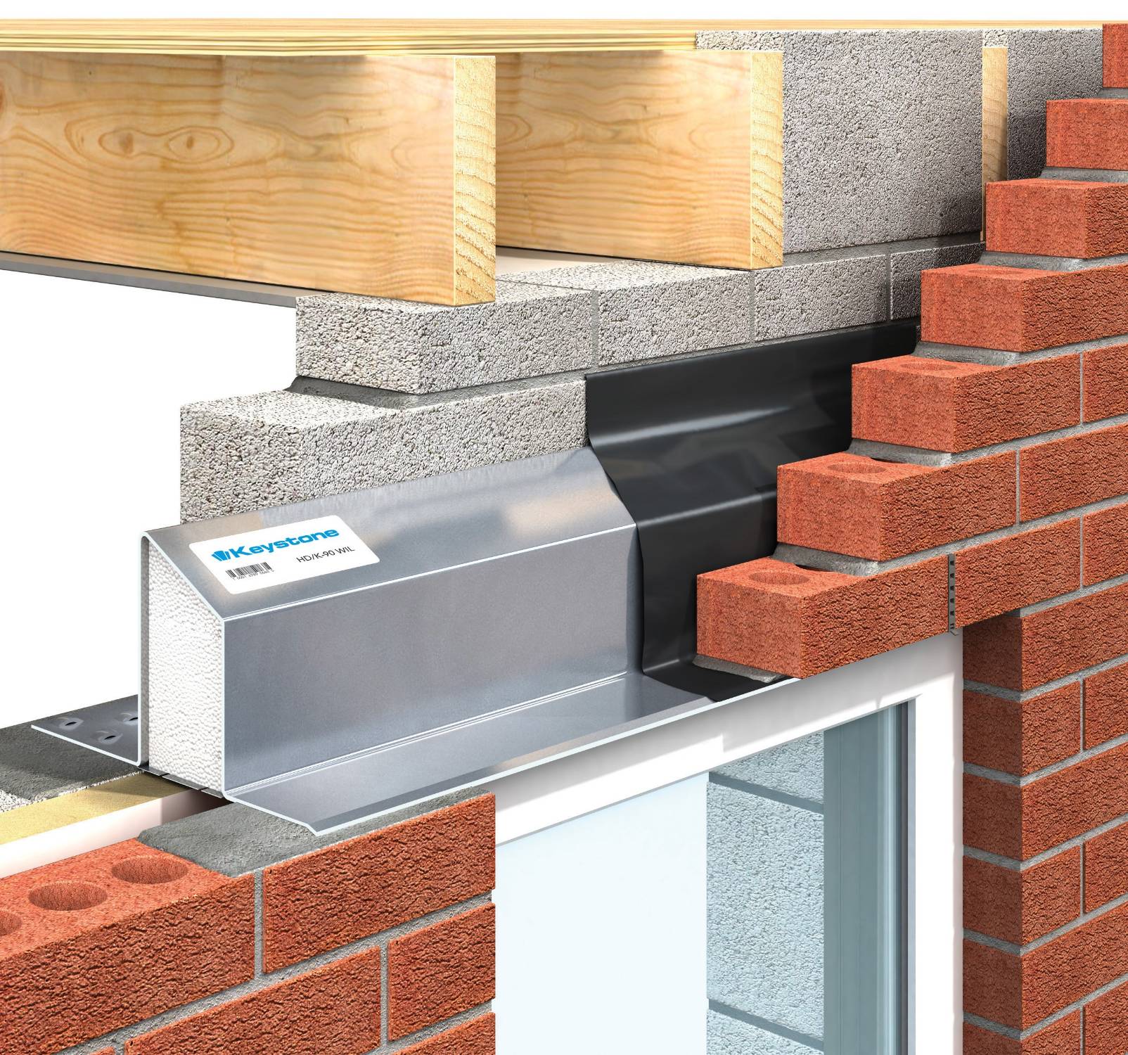 Keystone Cavity Wall Lintels - Wide Inner Leaf - Standard/ Heavy/ Extra Heavy/ Extreme