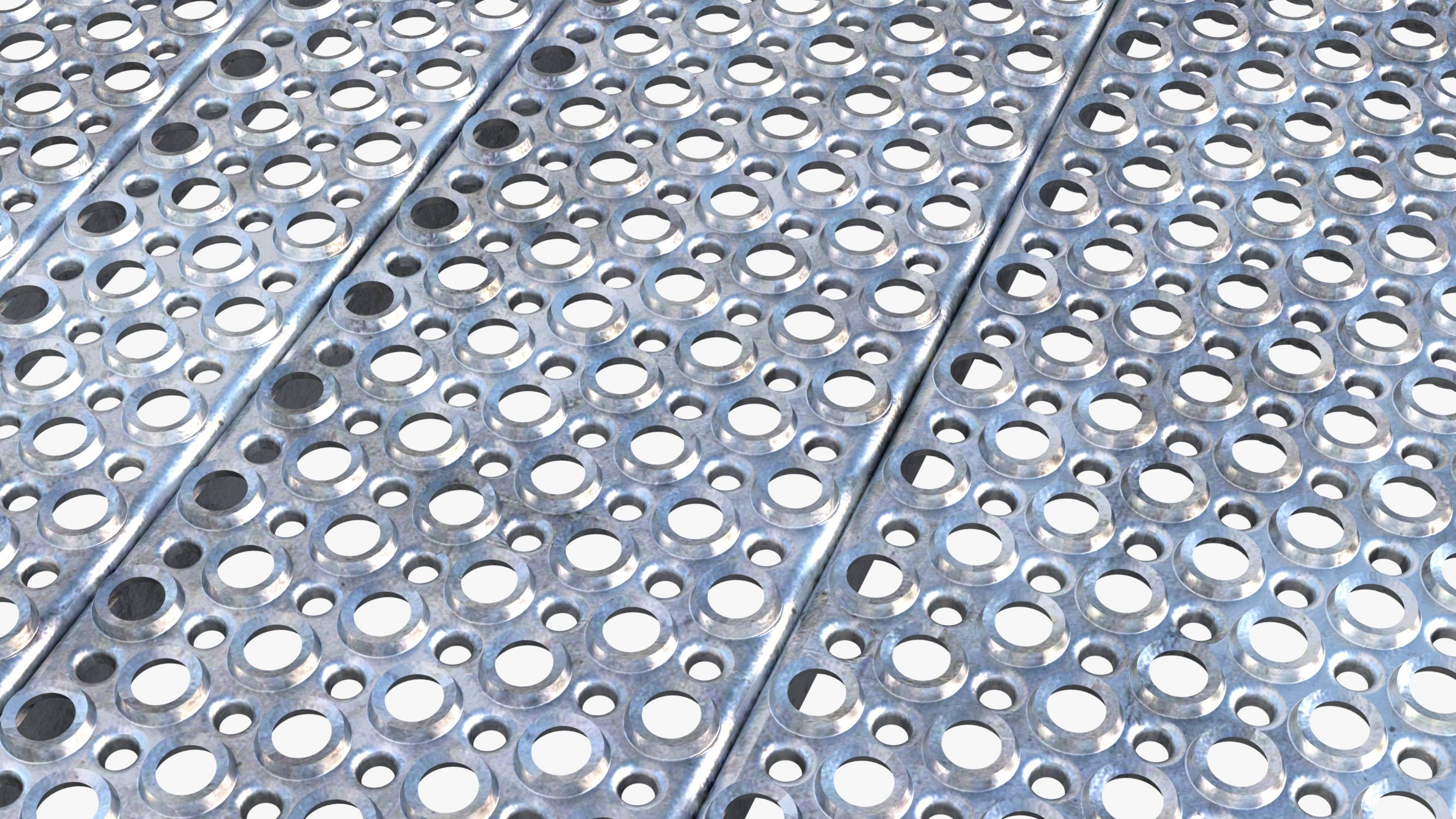 Stair Tread 03 - Perforated Metal Plank