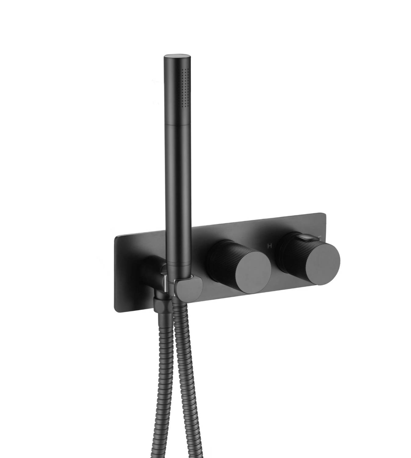 EVO Thermostatic Concealed 2 Outlet Shower Valve With Attached Handset