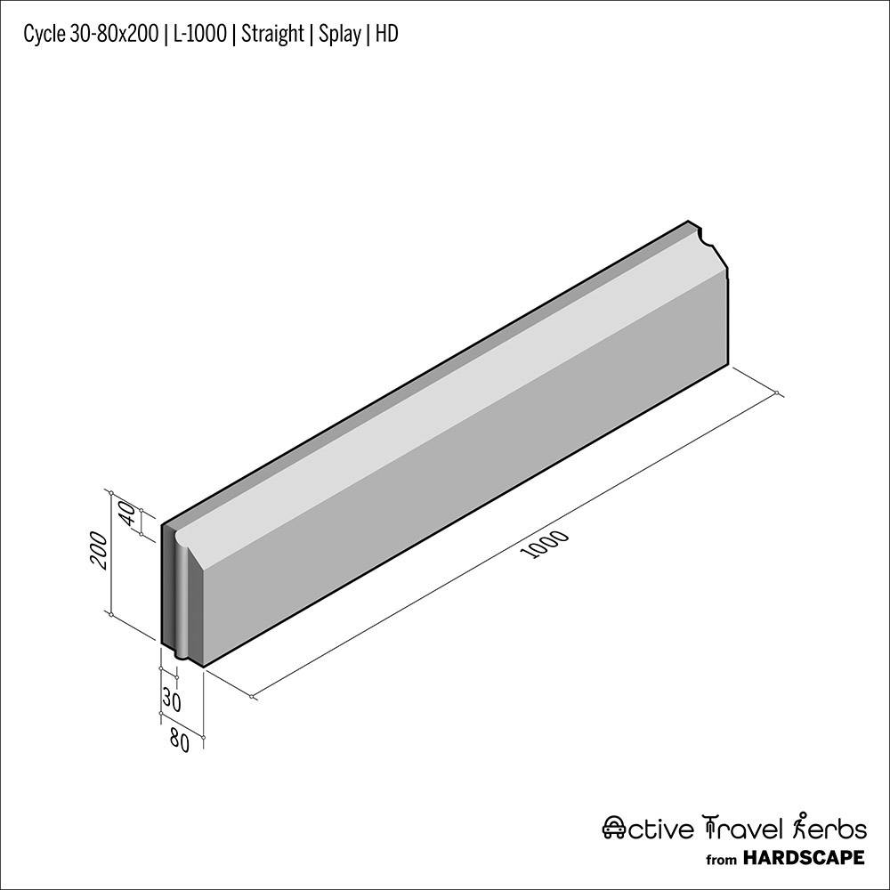 Active Travel Kerb - Cycle - Concrete Kerb