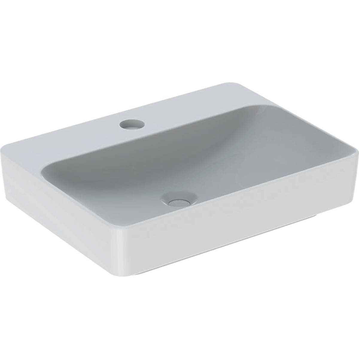 Geberit VariForm Lay-on Washbasin, Rectangular, with Tap Hole Bench - Washbasin