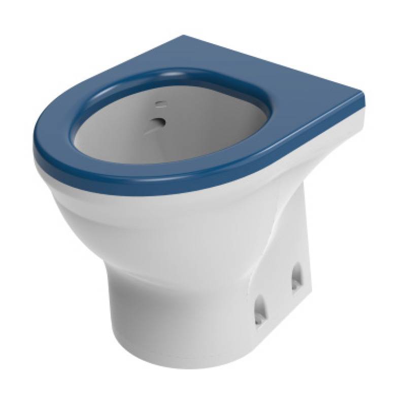 Dudley Resan Standard Height WC Pan - Floor Fixed - Blue Seat [V2] - Sanitaryware