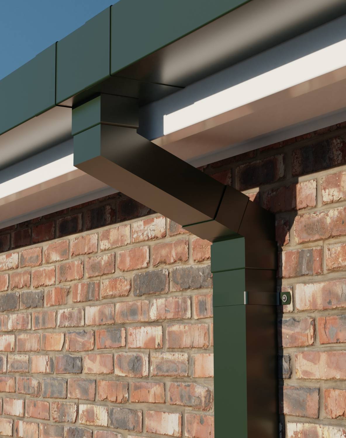 Aluminium Rainwater Pipe: Rectangular Contemporary - Downpipe