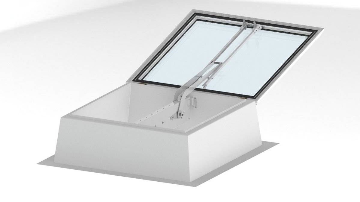 Smoke Lift Glass Skylight F100 - AOV Smoke vent SHEV - smoke vent rooflight