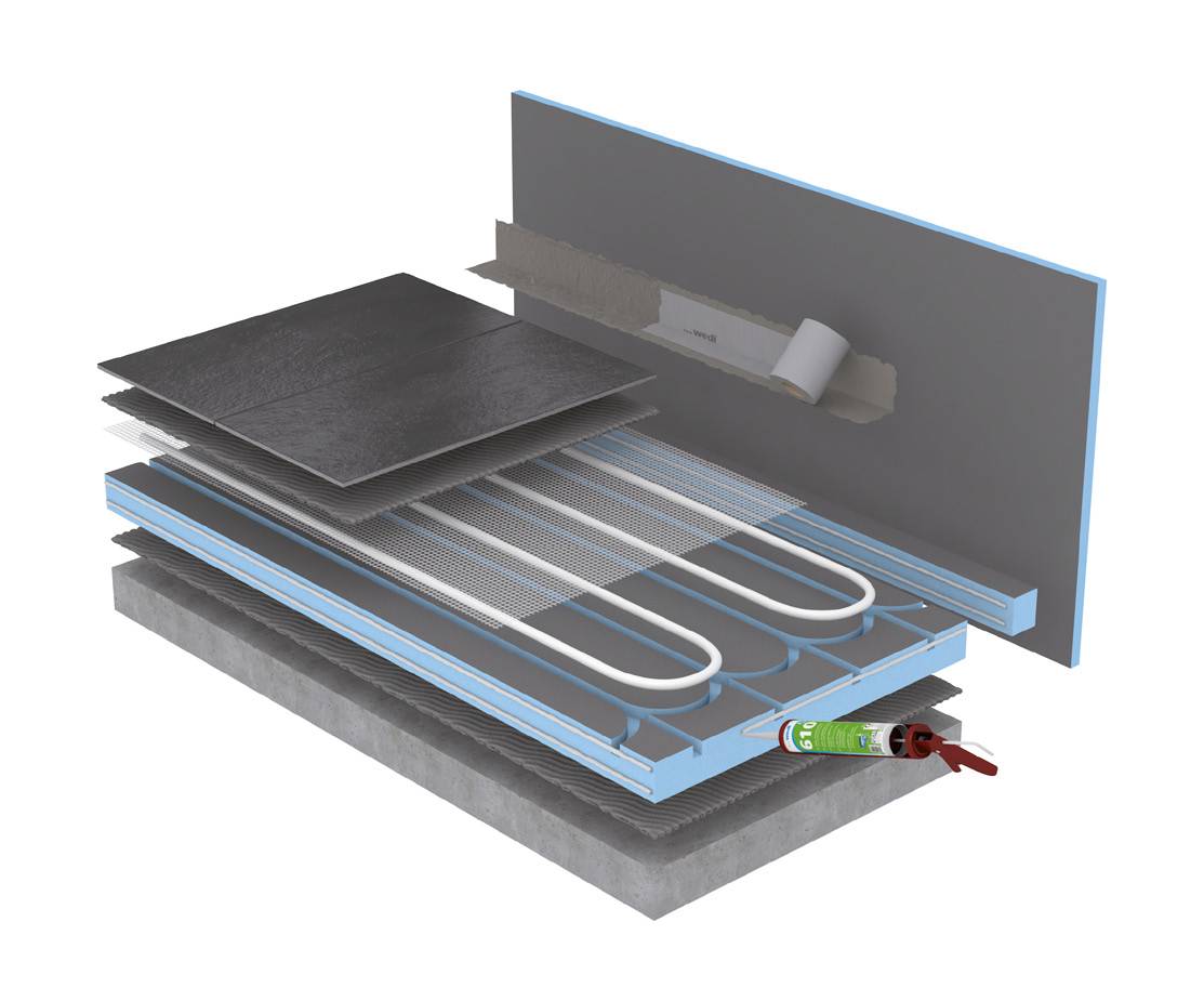 wedi Building Board PreLine - XPS board with channels for UFH pipes