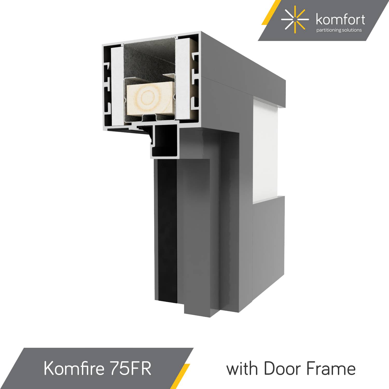 Komfort | Komfire 75FR | 30/0 Fire Rated Solid & Glazed Partitioning