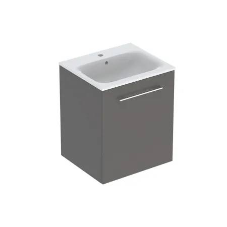 Geberit Selnova Square Set Of Vanity Basin, Slim Rim, With Cabinet, One Door