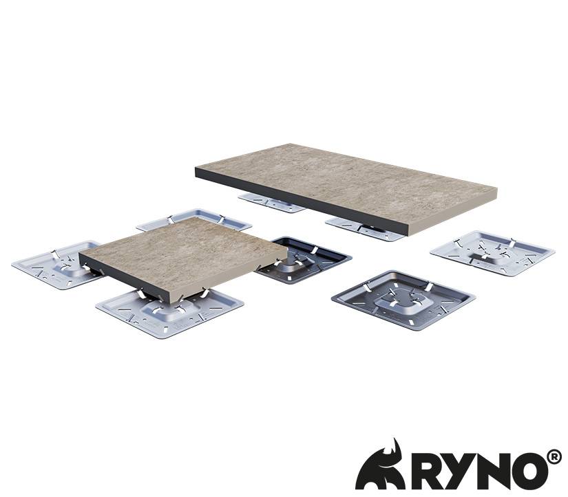 Low-Height Stackable Non-Combustible Pedestal Paving System - Non-Combustible Paving System