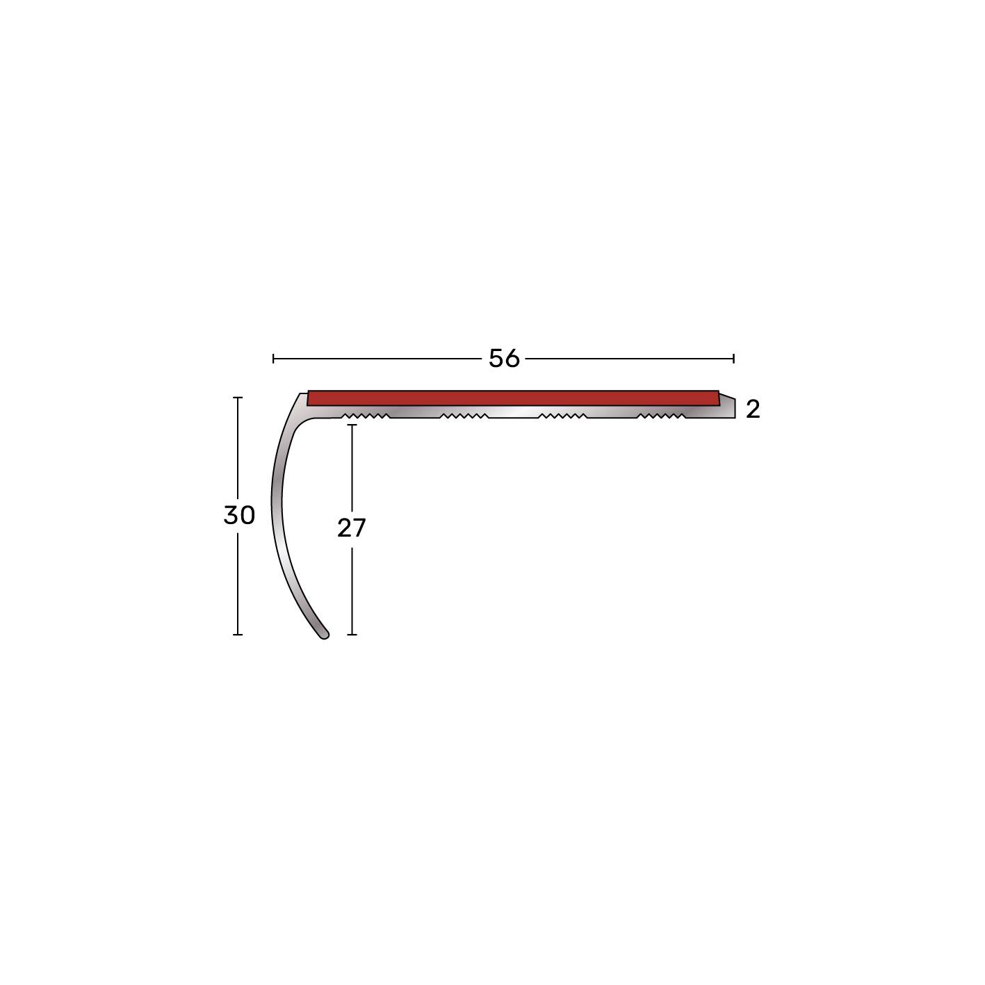 S Range - Traditional Aluminium Slenderline Stair Nosing/Stair Edging For Vinyl Floorcoverings