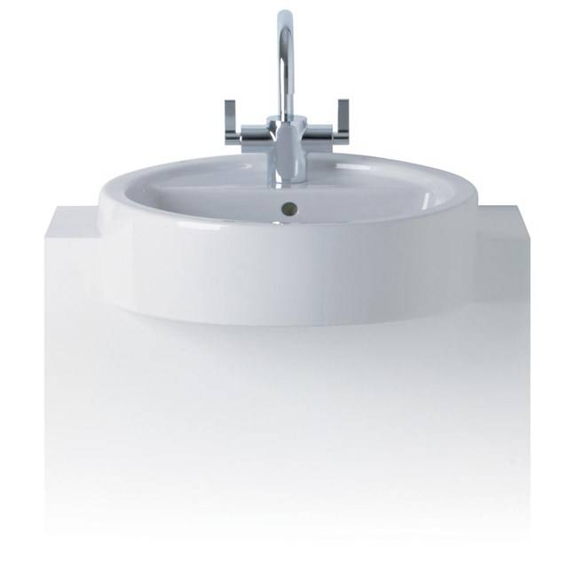 White 45 cm Semi-Countertop Washbasin
