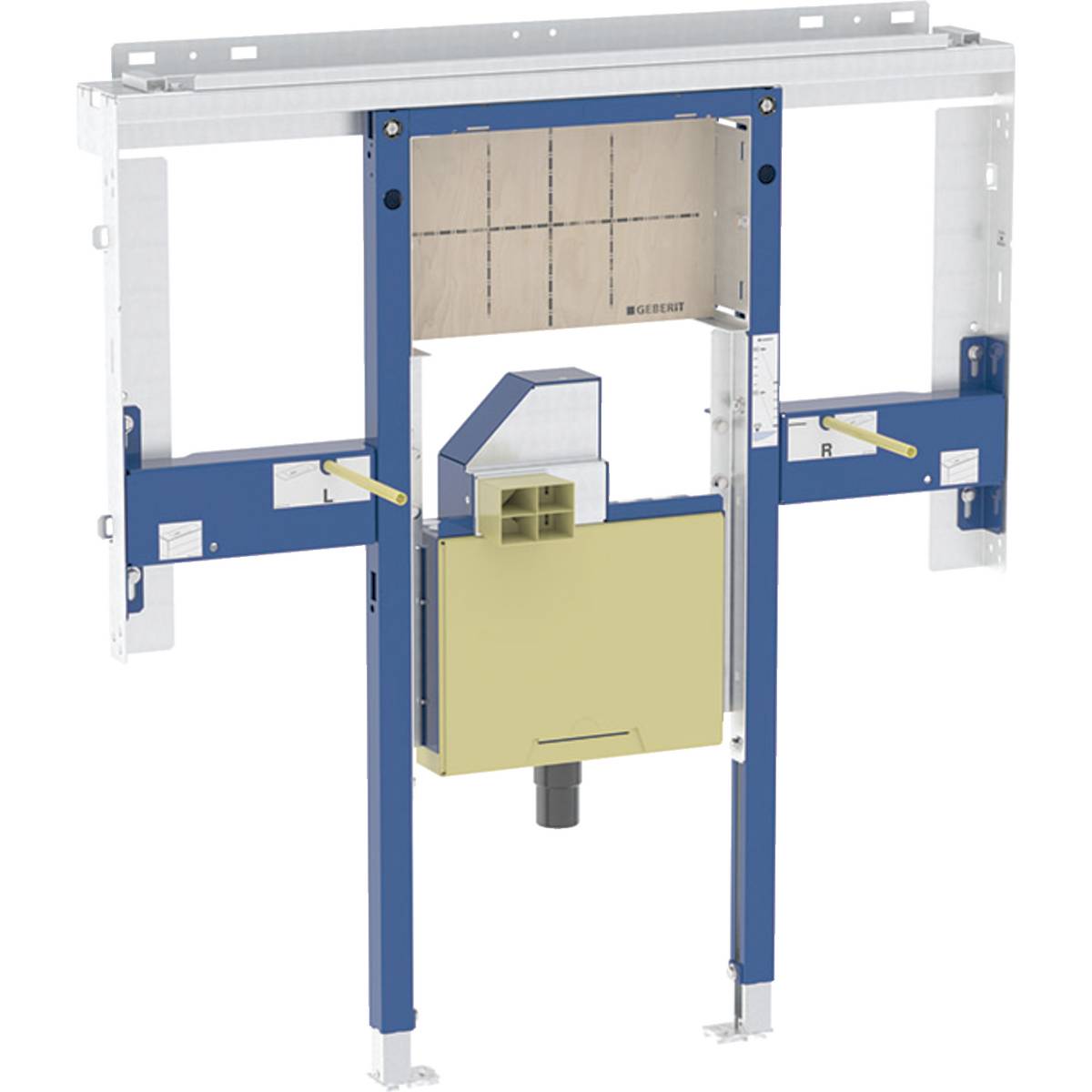 Geberit Duofix element for Geberit ONE washbasin, small projection and wall-mounted tap, room-height, with concealed turn trap, with concealed Clou - Duofix installation element