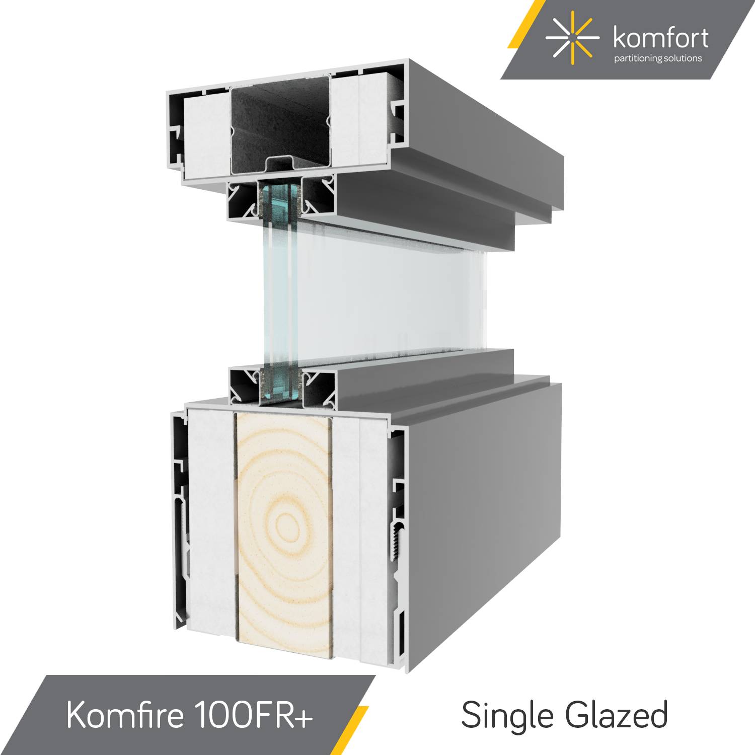 Komfort | Komfire 100FR+ | 30/0-60/0 Fire Rated Solid & Glazed Partitioning