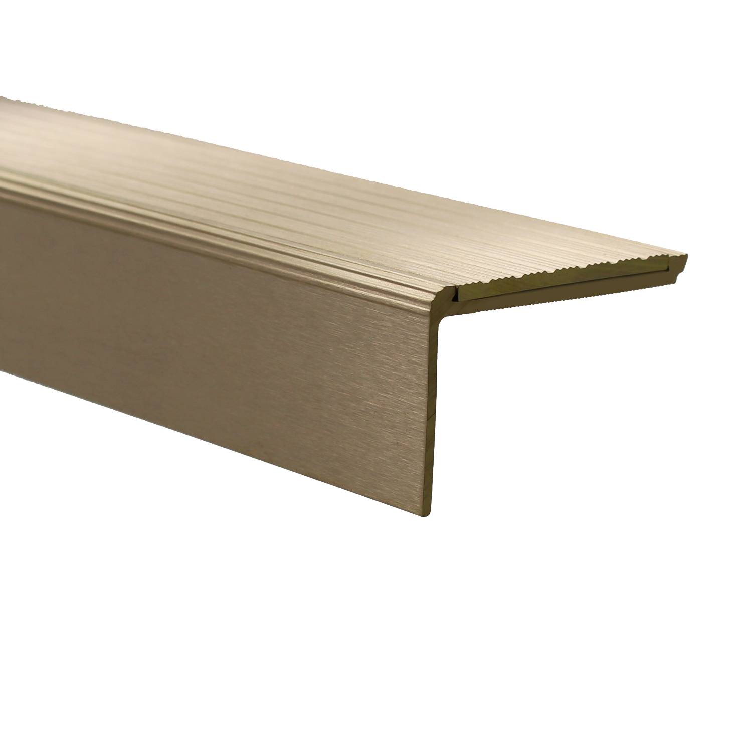 5 mm Gauge Solid Brass Stair Nosings with PVC or Brass Inserts - Brass Stair Nosings