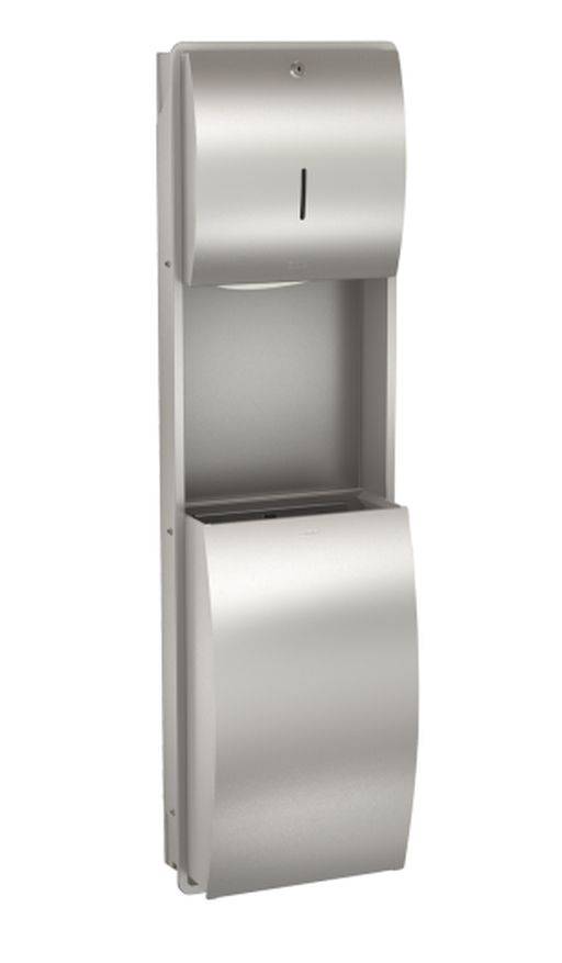 Combination Paper Towel Dispenser and Waste Bin - STRX602E
