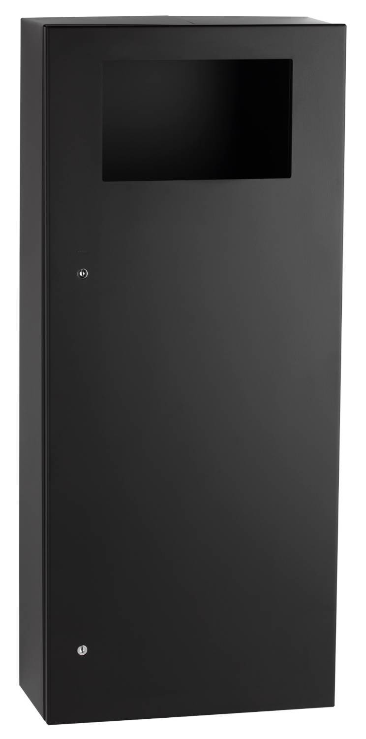 TrimLine - Surface-Mounted Waste Receptacle, Matte Black, B-35649.MBLK - Waste Receptacle