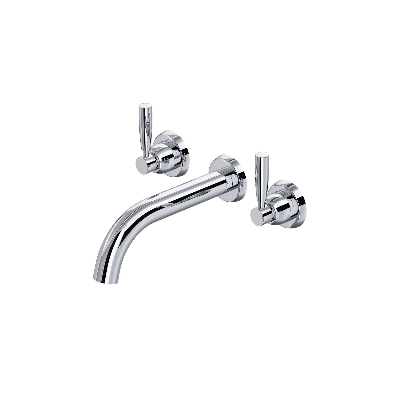 Langbourn Three-Hole Wall-Mounted Bath Set With Lever Handles - Bath Tap