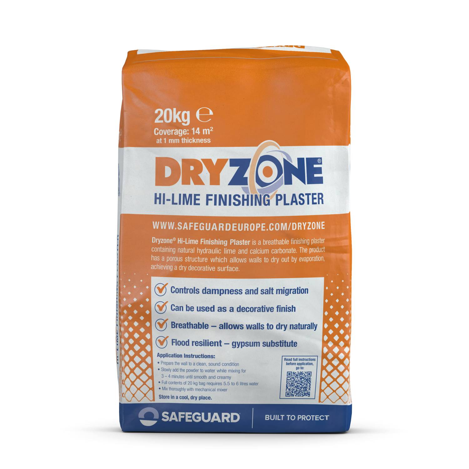 Dryzone® Hi-Lime Finishing Plaster - Breathable Plaster to Stop Salt Migration and Aid Drying on Damp Walls