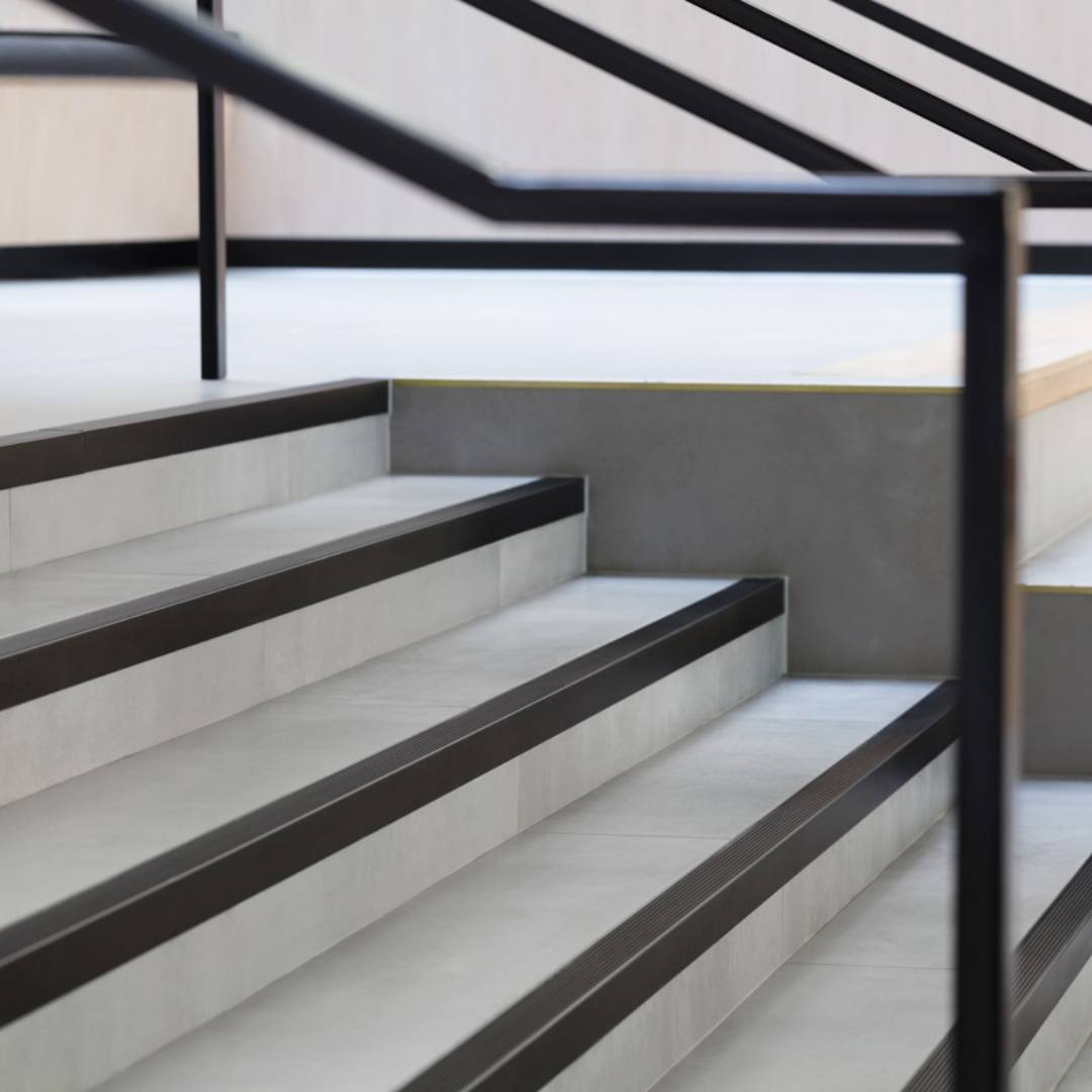 Aluminium Stair Nosings For Ceramic Tiled Stairs Gooding Aluminium Ltd Nbs Source