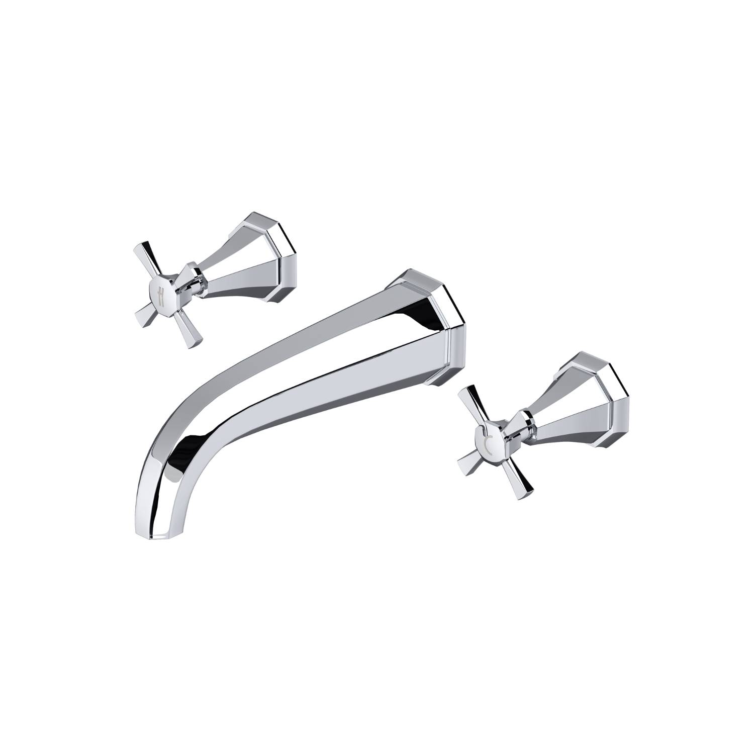 Deco Three-Hole Wall Or Deck Mounted Bath Filler With Lever Or Crosstop Handles - Bath filler tap