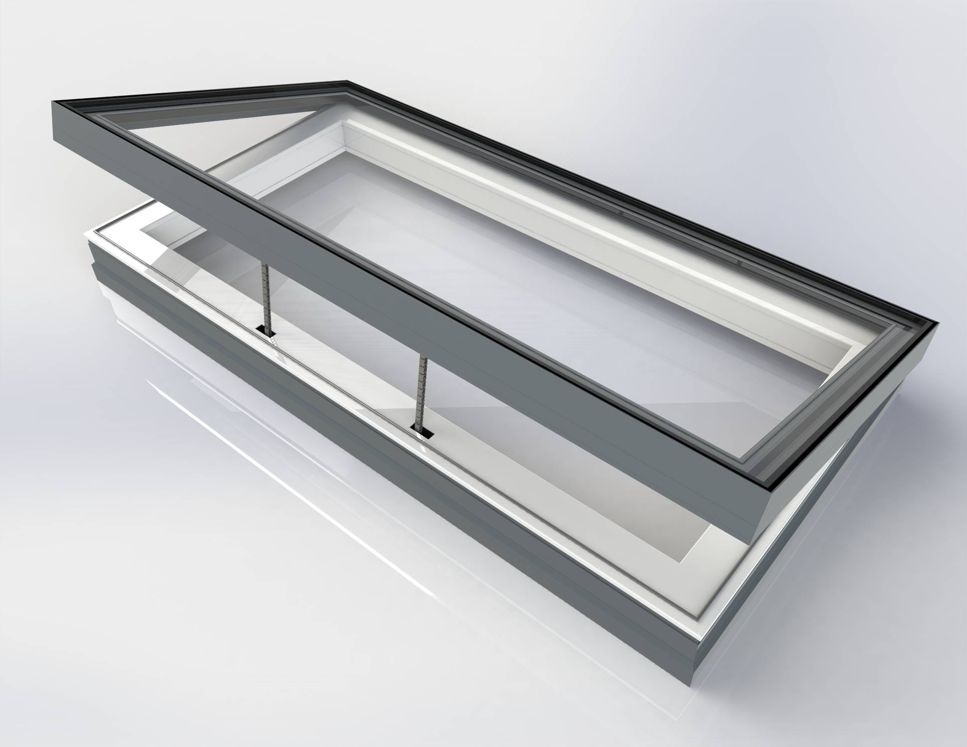 Skyway 24v Electric Hinged Flatglass For Ventilation  - Glass Rooflight