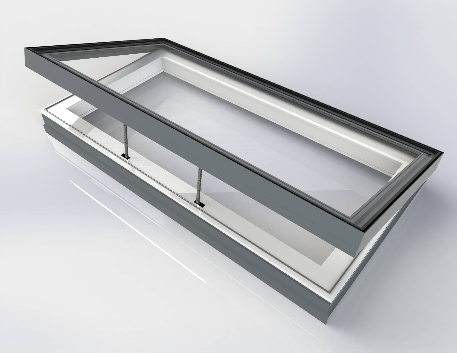 Skyway Electric Hinged Flat Glass For Ventilation  - Glass Rooflight