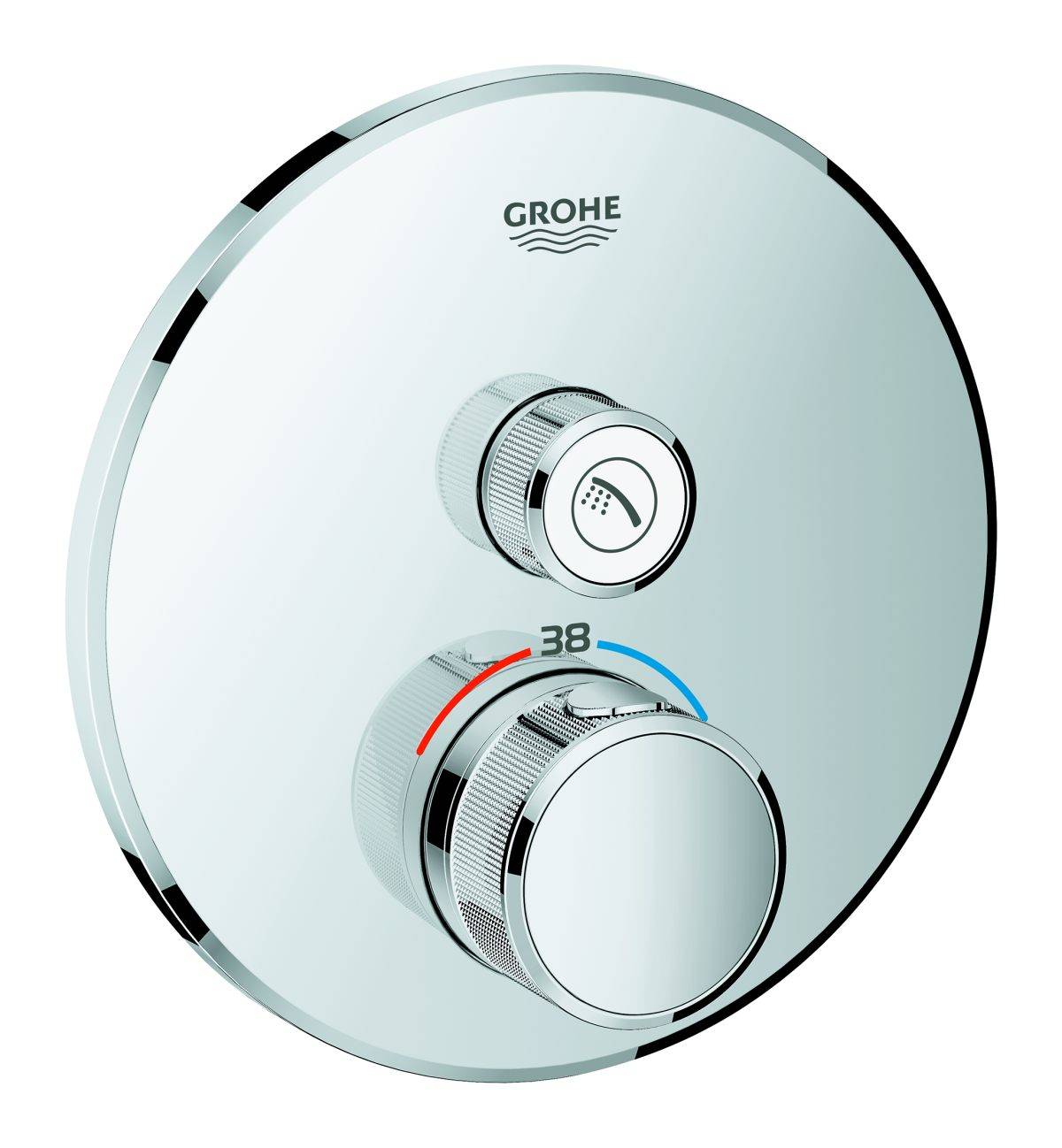 Grohtherm Smartcontrol Thermostat For Concealed Installation With One Valve Round - Chrome Finish