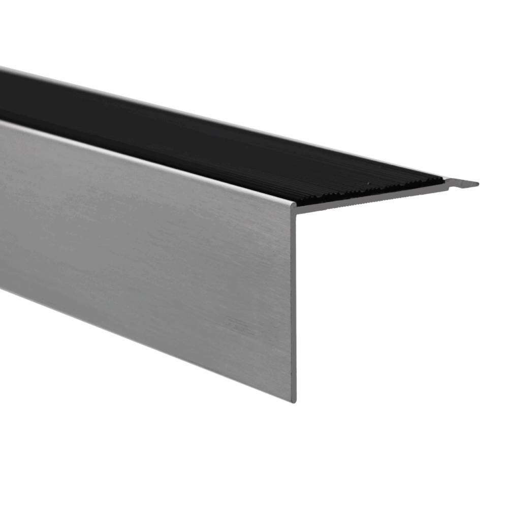 ME1 and ME5 3.5 mm Gauge Ramped Back  Aluminium Stair Nosings with Markagrip Gritted Inserts - Aluminium Stair Nosings