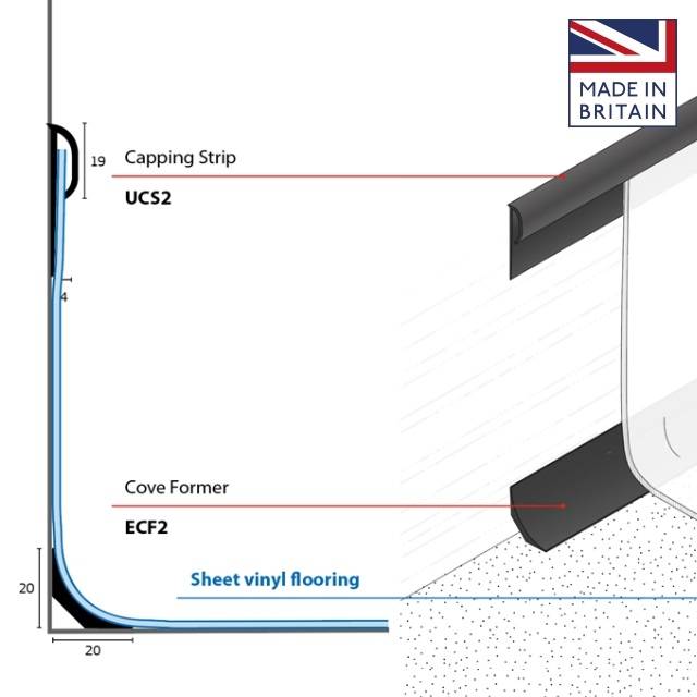 Mini Cove Former And Capping Strip (Capping Seals) For Resilient Floorcovering - Cove Former and Capping Strip