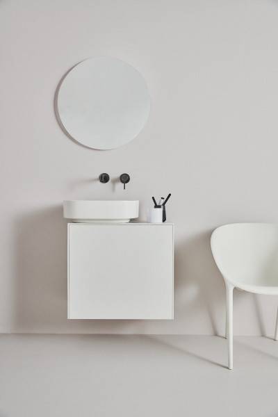 Conca 80 cm Wall hung Short Projection Washbasin Unit, No Cutout