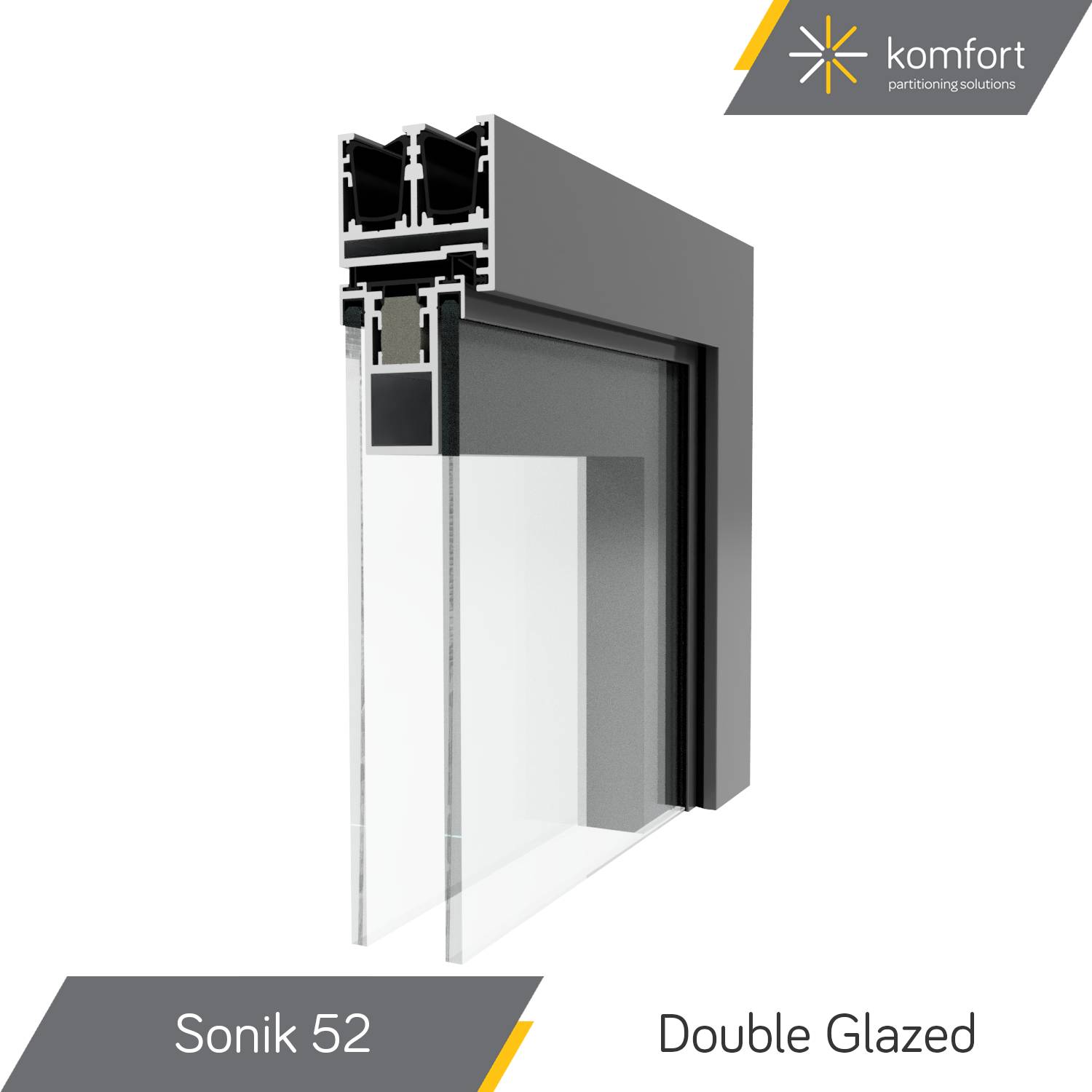 Komfort | Sonik 52 | Double Glazed 44 mm Aluminium Doorsets