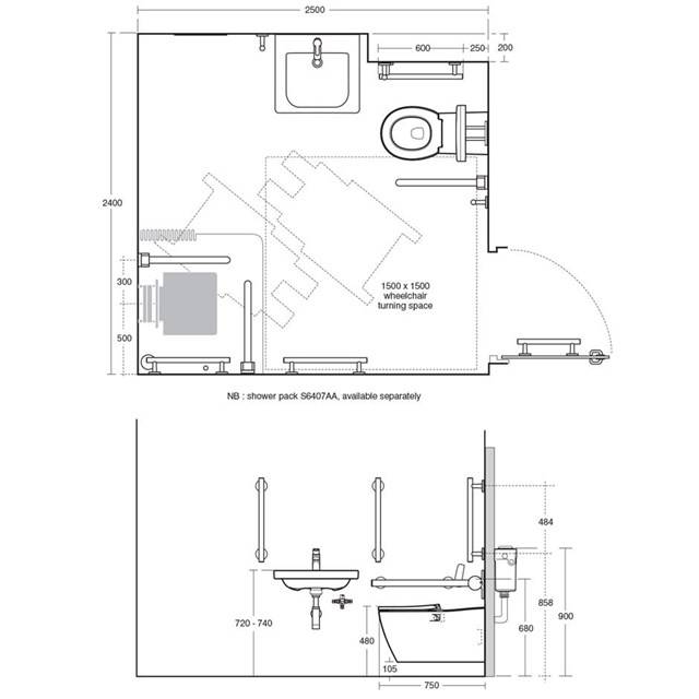 Concept Freedom Ensuite Bathroom Pack with 60cm Basin & Extended Wall Hung WC