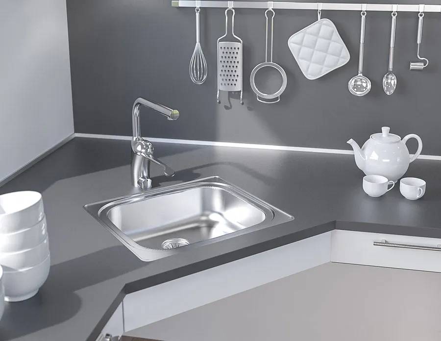 Wheelchair Accessible Inset Kitchen Sink Granberg ES10 - 44.1 cm - Stainless Steel