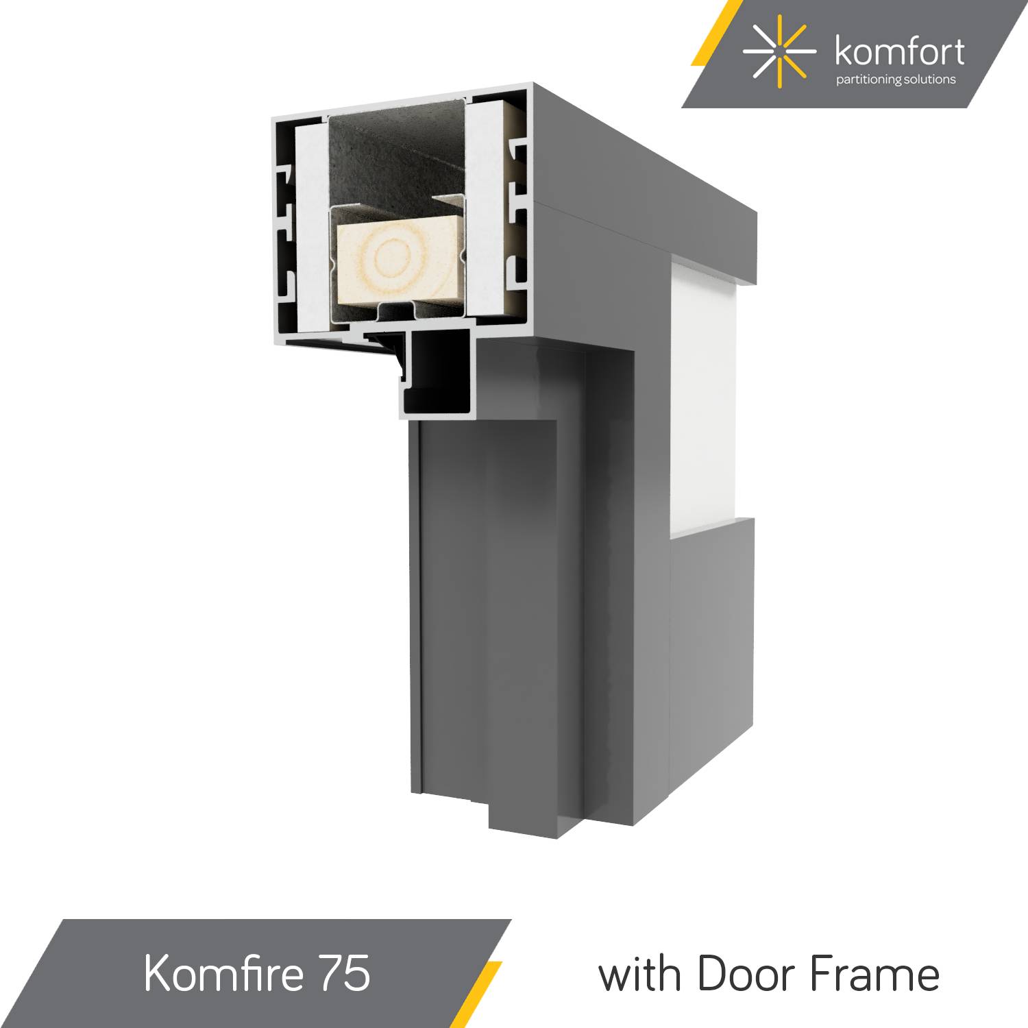 Komfort | Komfire 75 | Non-Fire Rated Solid & Glazed Partitioning