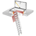 Gorter Roof Access Hatch RHT with Scissor Stair - Retractable Ladder - thermally broken construction