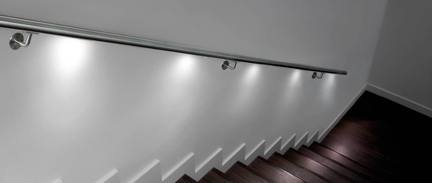 ASF LED Illuminated Stainless Steel Handrail  -  Spotlights and Luminaires