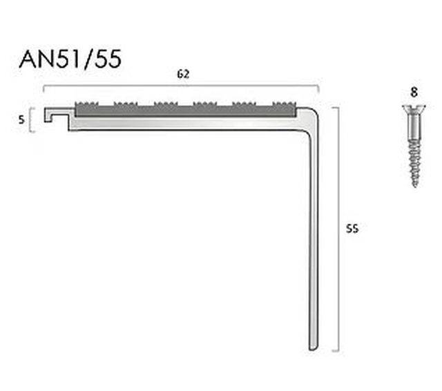 AN51/55 Aluminium Stair Nosings