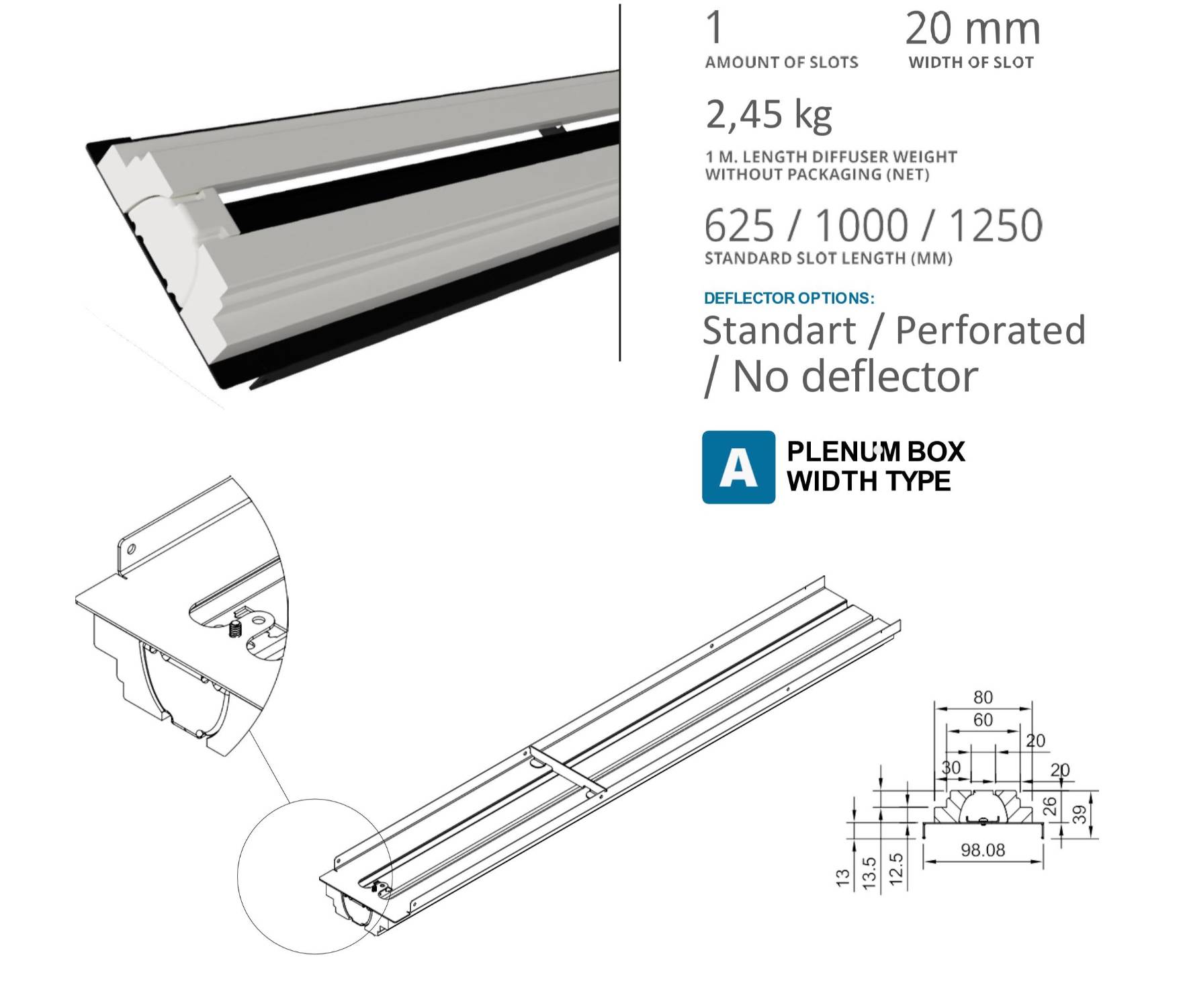 Performance Range (Coanda Effect)  Frameless Gypsum Linear Slot Diffusers - PLINE - - Air Diffusers