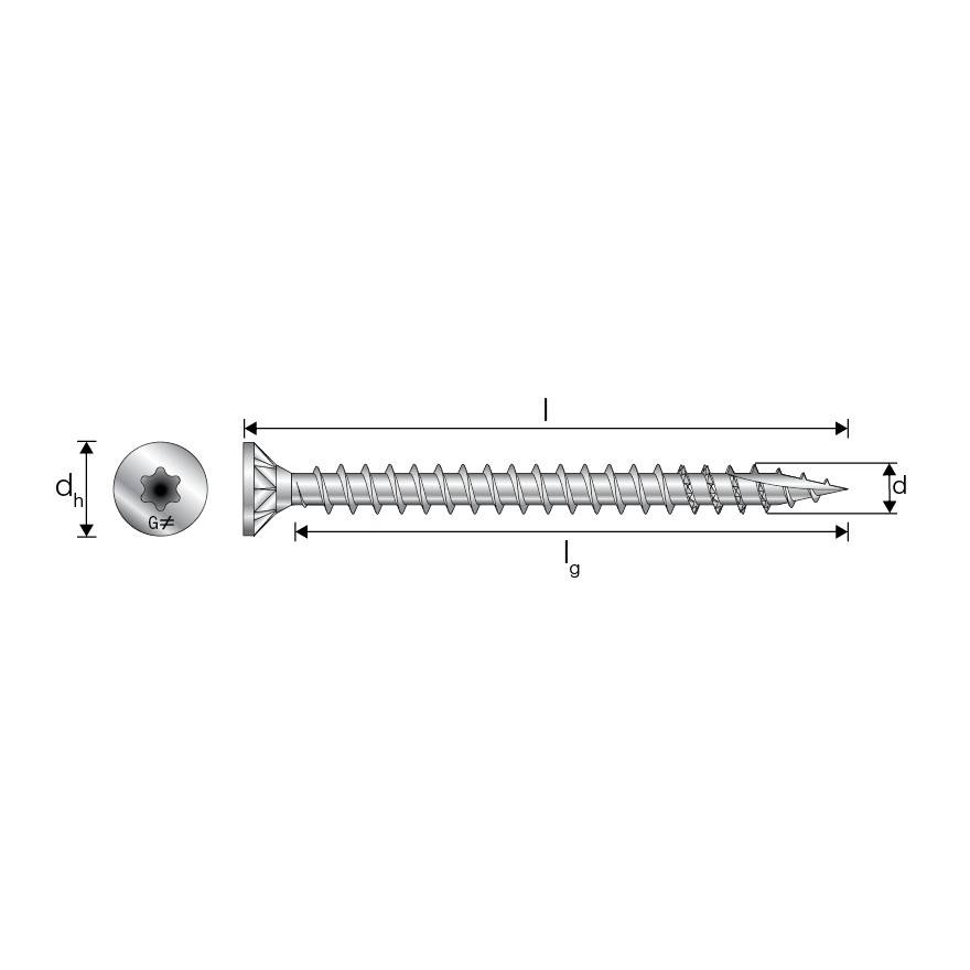 TTUFS: Countersunk Wood Screw - Electro Galvanised - Panel and Plywood Screw