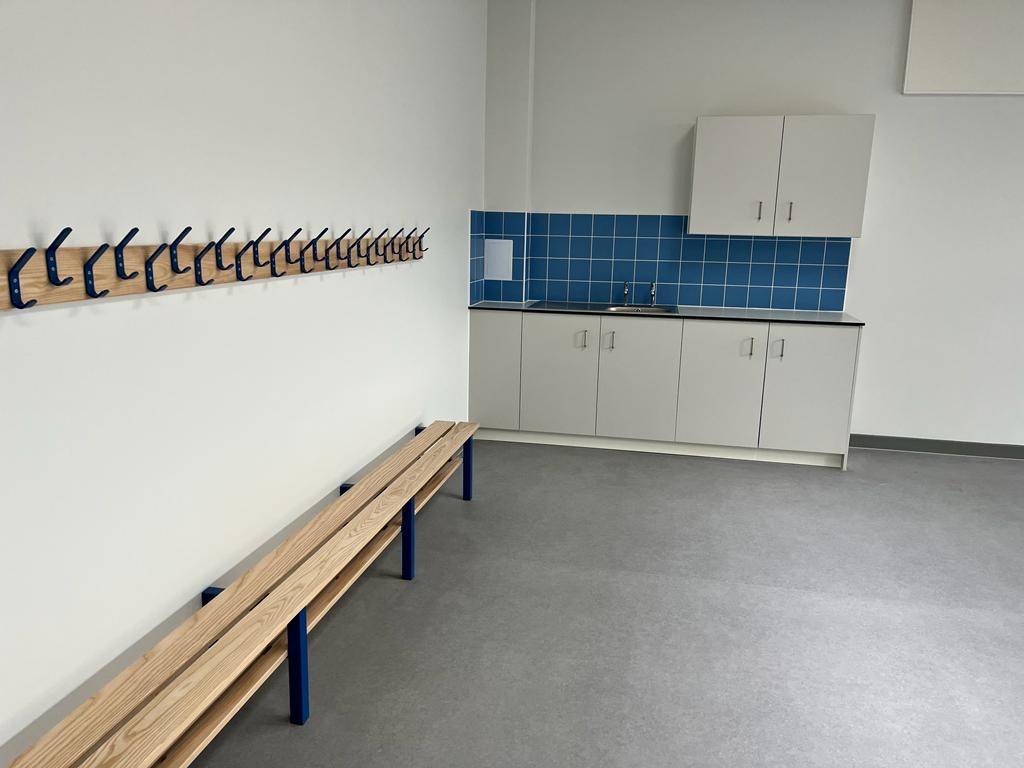 Wall And Floor Fixed Cloak Room Benching With Shoe Shelf And Peg Rail (WA Series)
