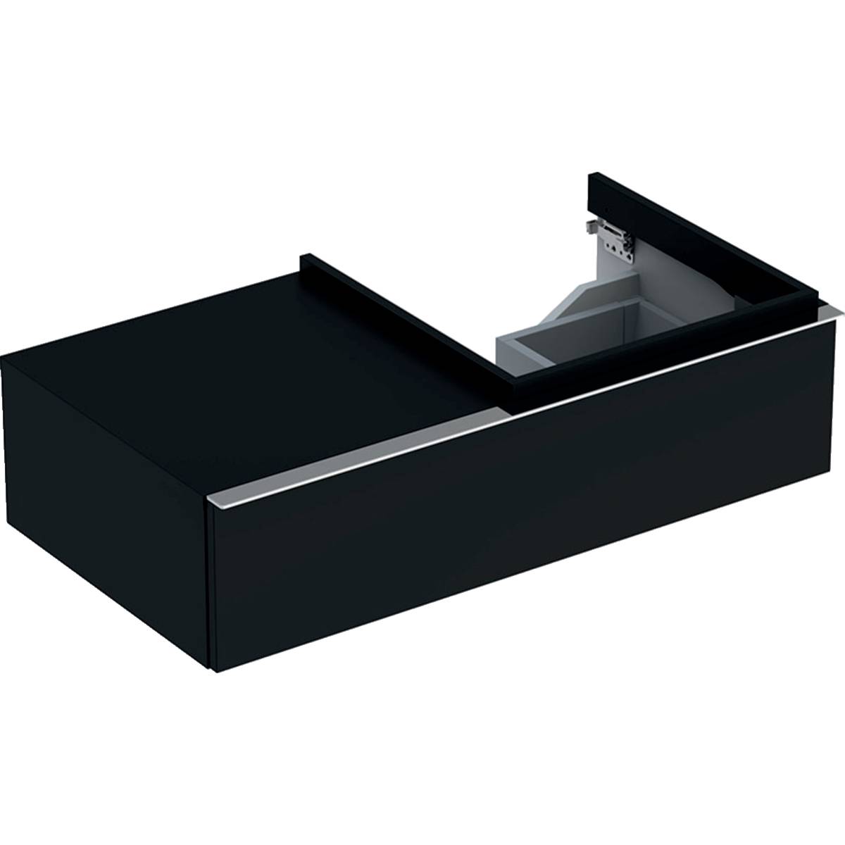 iCon cabinet for washbasin, with one drawer and shelf surface