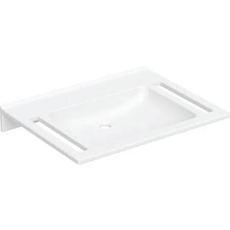 Geberit Publica Washbasin, Square Design, with Cut-Outs, Barrier-Free  - Washbasin