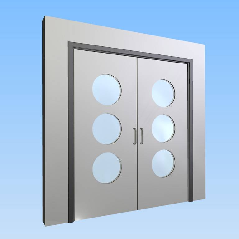 CS Acrovyn® Impact Resistant Doorset - Double with type VP7 Vision Panels