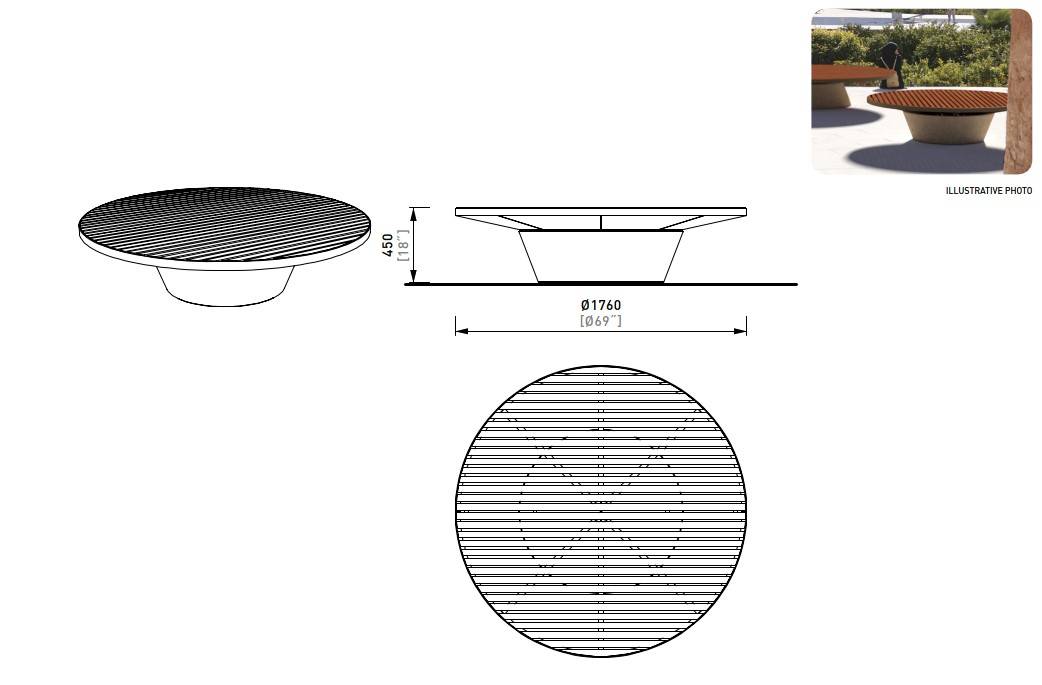 Conics Bench - Outdoor Seating