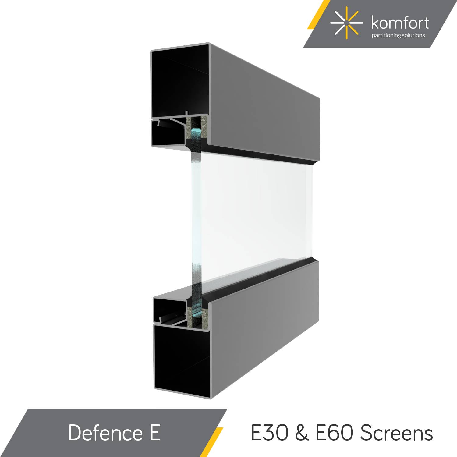 Komfort | Defence | E Fire Rated Steel Framed Glazing and Doors - Glass Fire Screens 