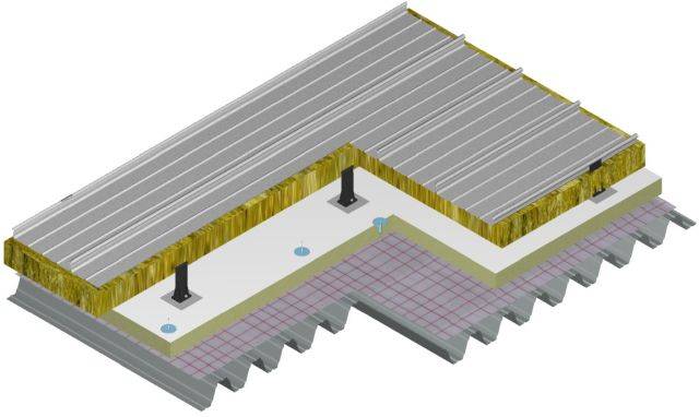 Kalzip Low U-Value Structural Deck System - Aluminium standing seam system
