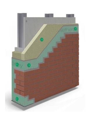 Steel Frame Direct Fix Stone Wool Acrylic Brick Slip A2 Rated External Wall Insulation / ETICS / EWI System - External Wall Insulation System