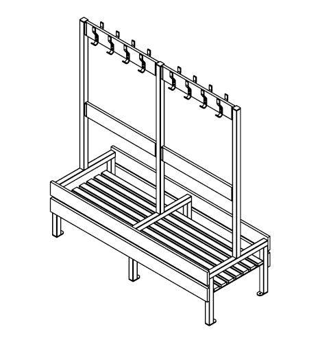 AT Series Island Bag Tray Unit With Peg Rail