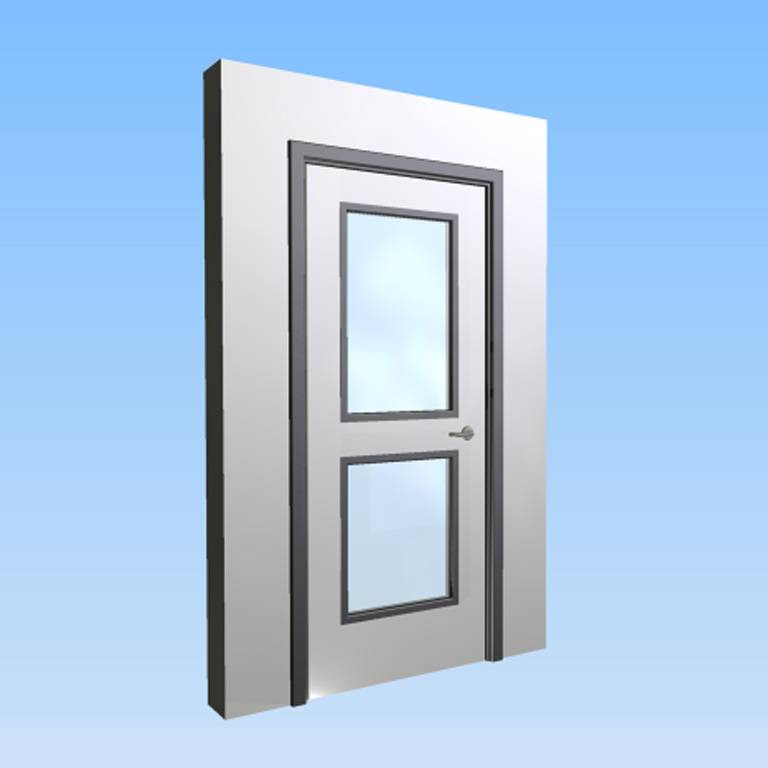 CS Acrovyn® Impact Resistant Doorset - Single with type VP2 Vision Panels