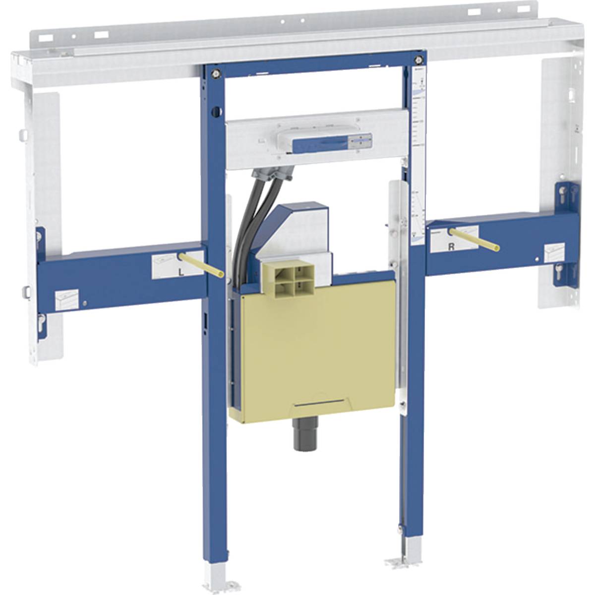 Geberit Duofix element for Geberit ONE washbasin, small projection and Geberit ONE wall-mounted tap, room-height, with concealed turn trap, with concealed Clou - Duofix installation element